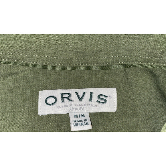 Orvis Men Medium Relaxed Fit Quick-Dry Short Sleeve Woven Shirt, Green - Picture 4 of 8